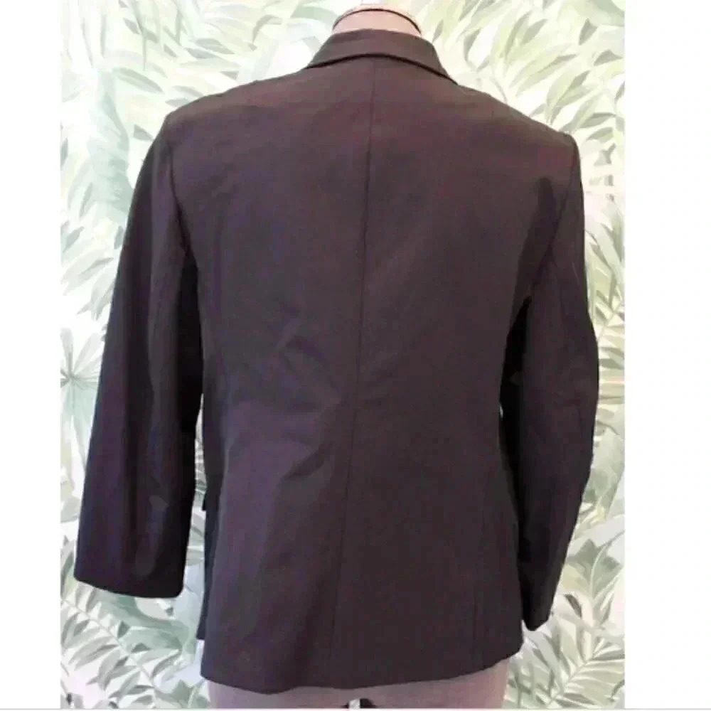 Vtg Women's DKNY Black Blazer 3/4 Sleeve Nylon Blend Career Business Jacket 10 - Picture 4 of 5